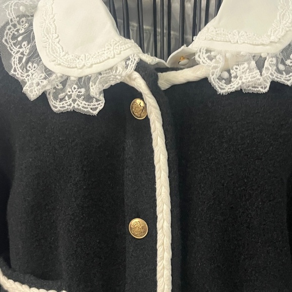 J.Crew Cropped bouclé yarn lady jacket black and white size medium - Picture 6 of 7